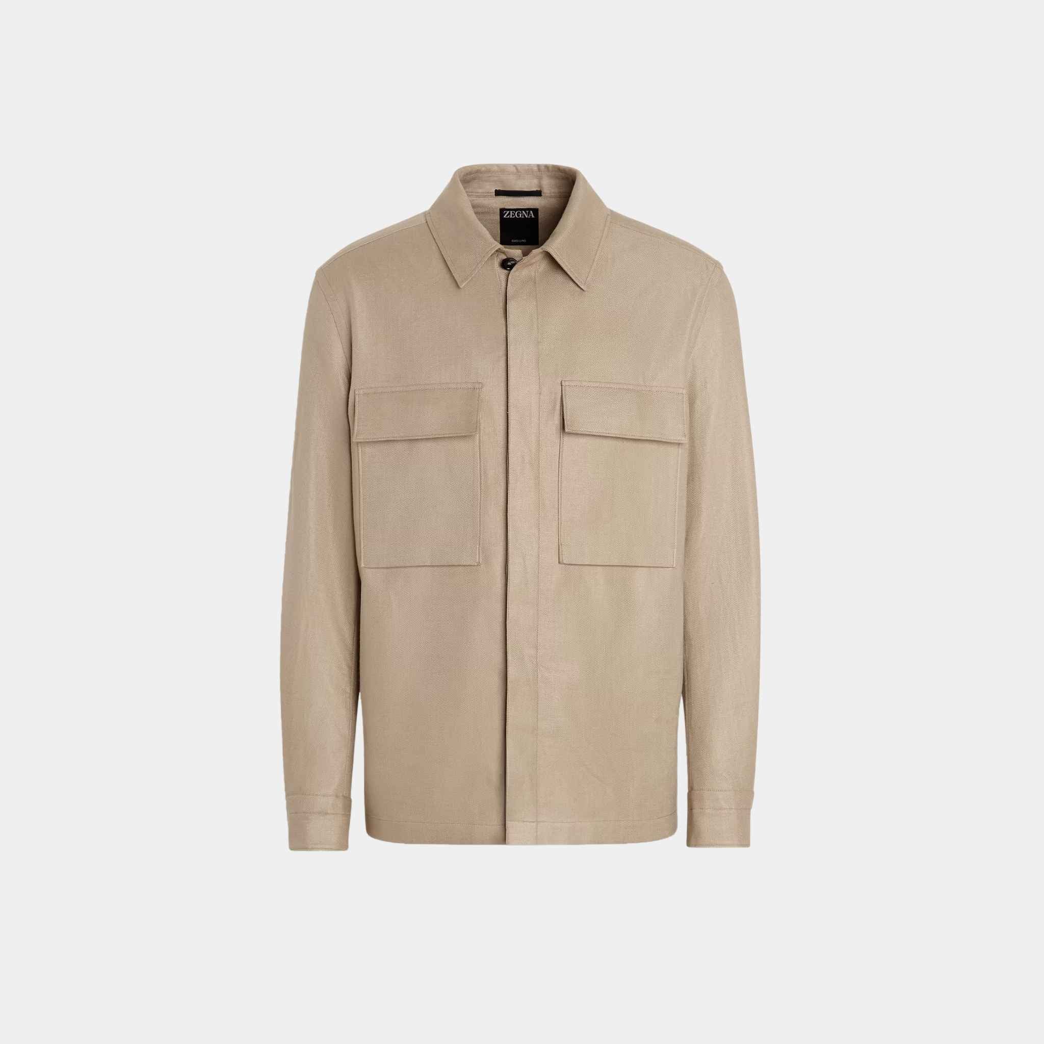 Oasi Lino Overshirt WIth Hidden Button Closure