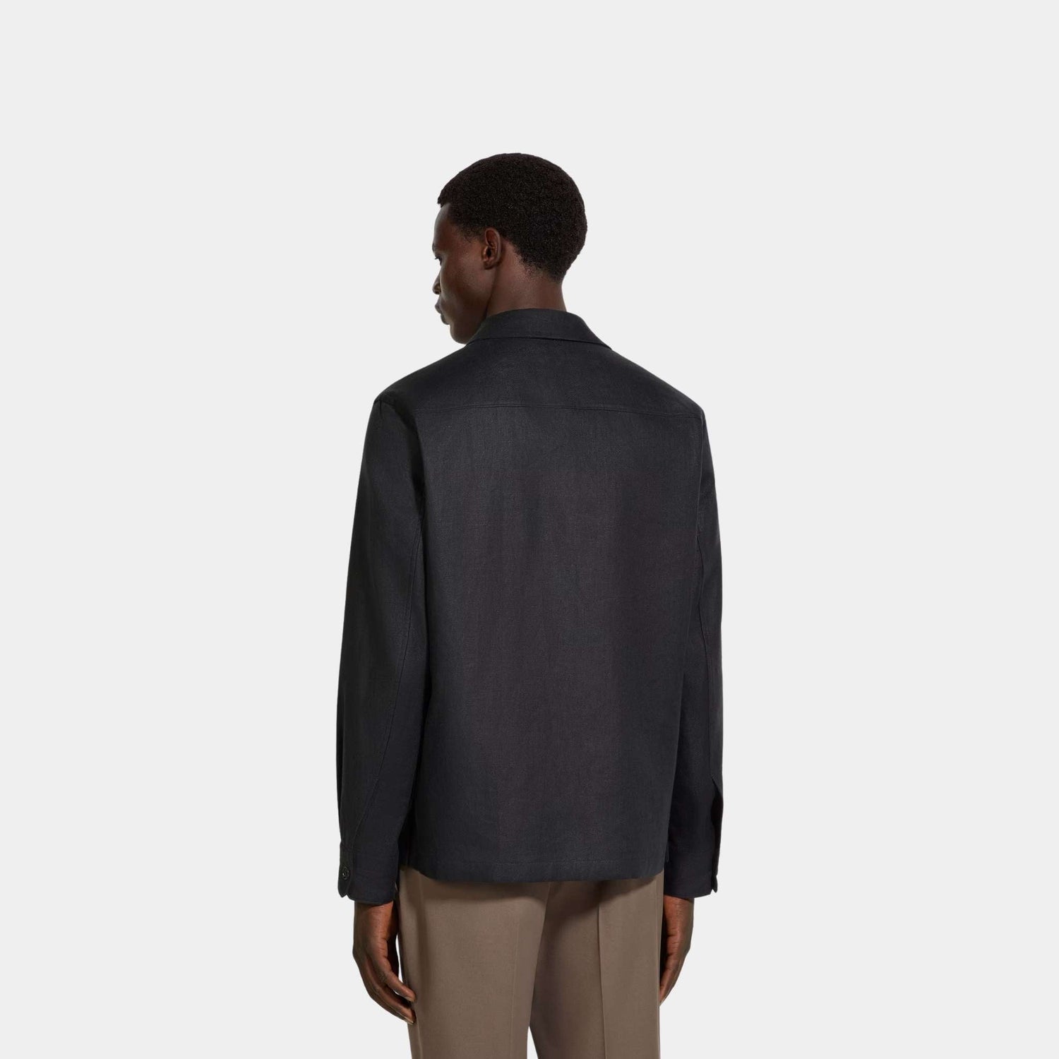 Oasi Lino Overshirt WIth Hidden Button Closure