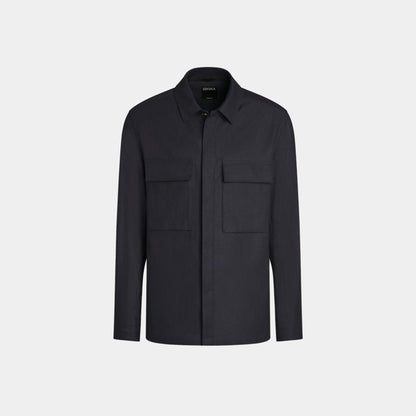 Oasi Lino Overshirt WIth Hidden Button Closure
