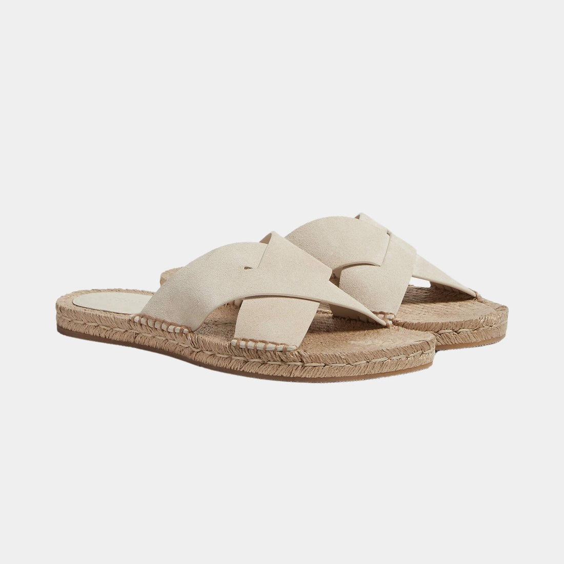 Off White Suede Espadrille Sandals