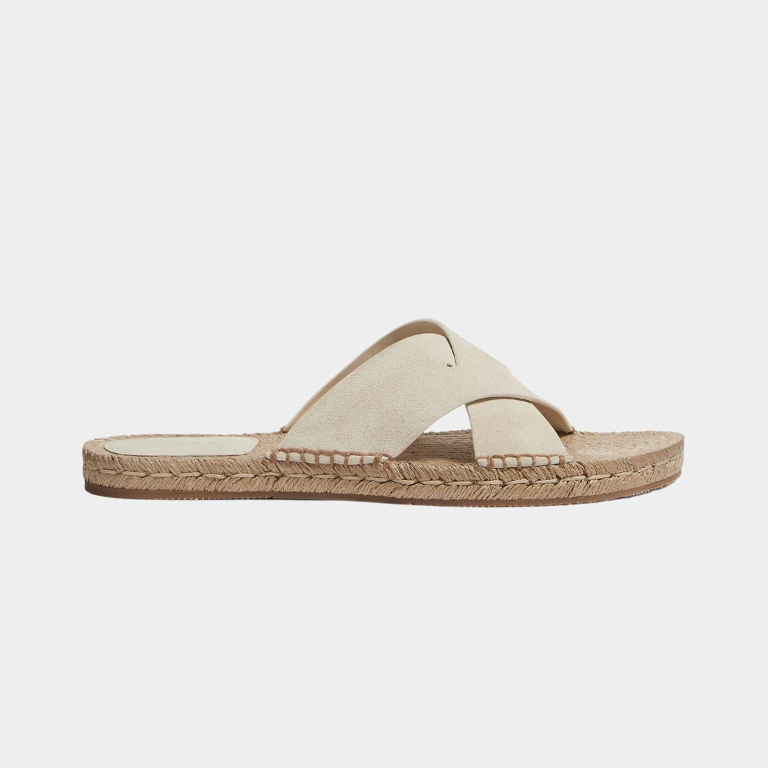 Off White Suede Espadrille Sandals
