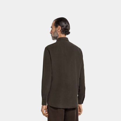 Silk Shirt With Semi-Spread Collar