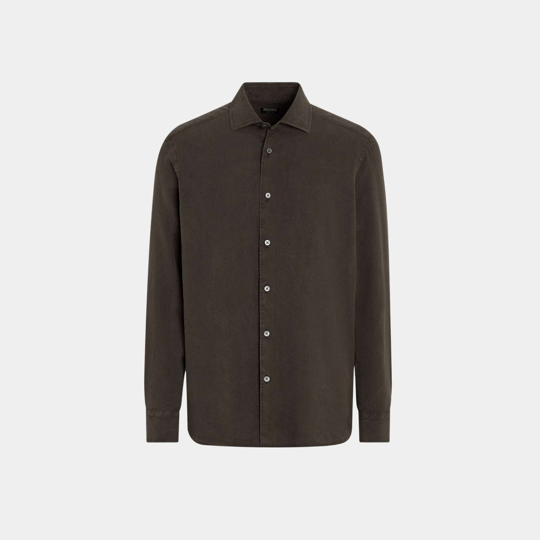 Silk Shirt With Semi-Spread Collar