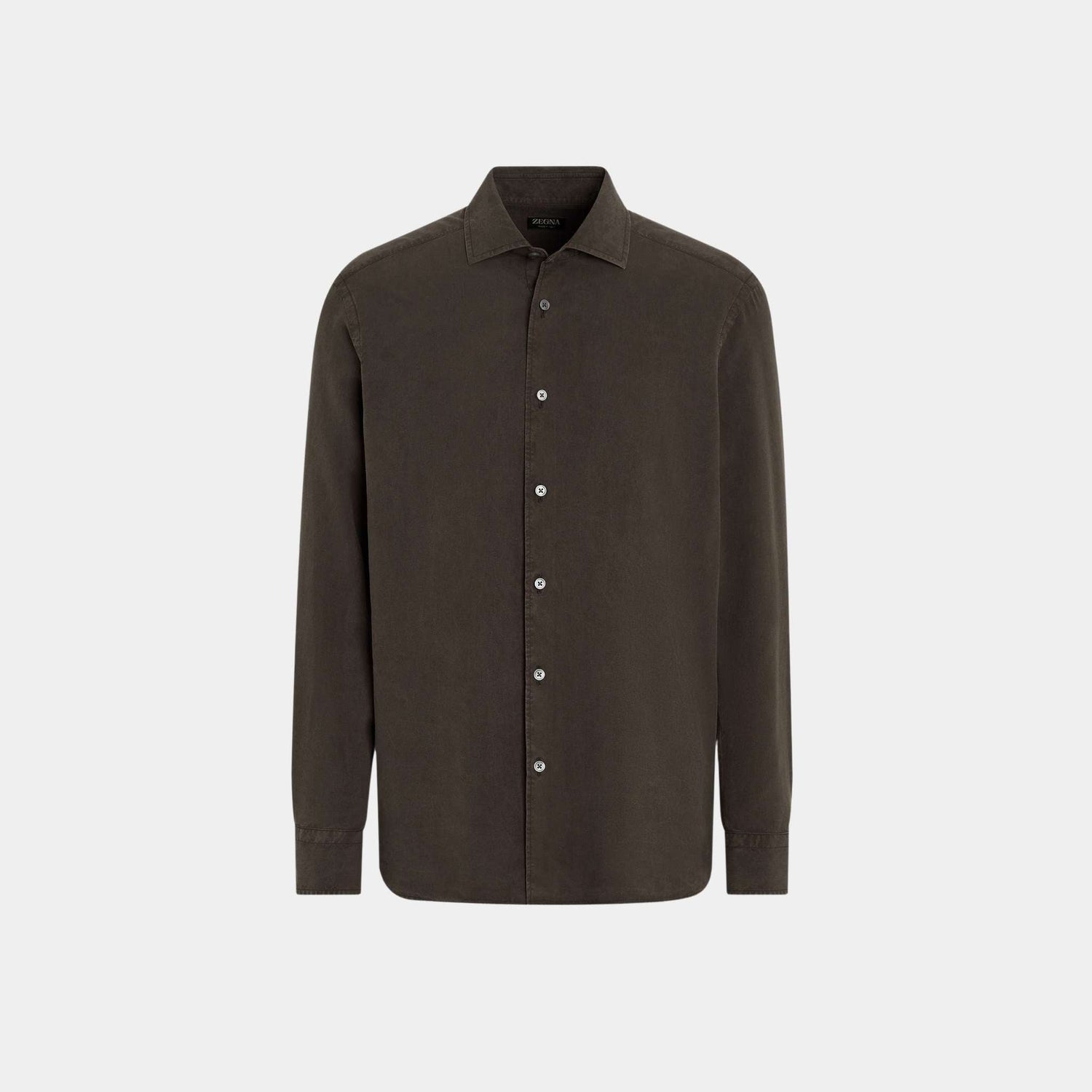 Silk Shirt With Semi-Spread Collar
