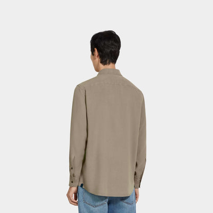 Silk Shirt With Semi-Spread Collar