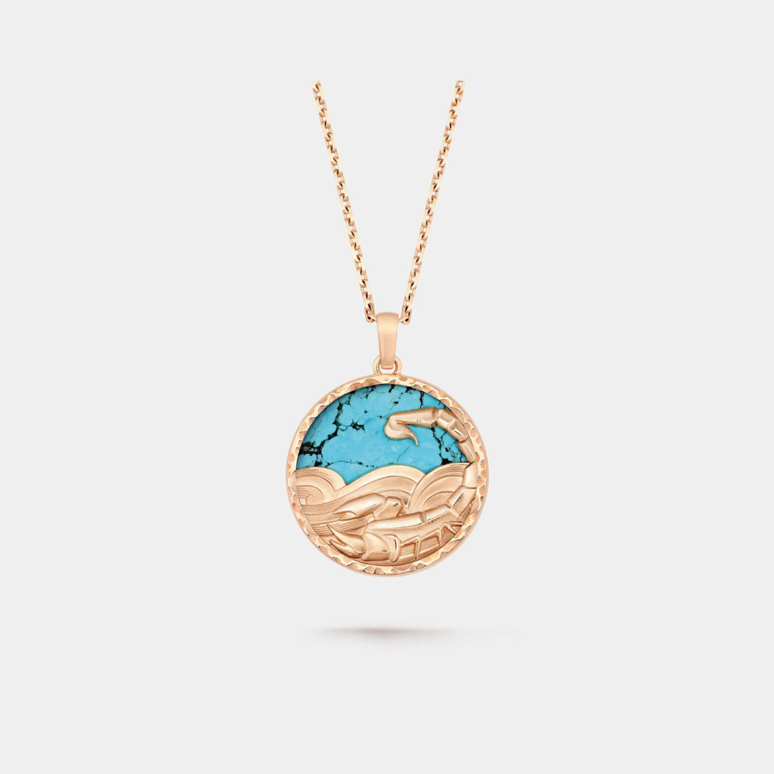 Zodiaque Long Necklace Scorpii Rose Gold Turquoise