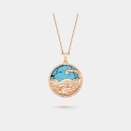 Zodiaque Long Necklace Scorpii Rose Gold Turquoise